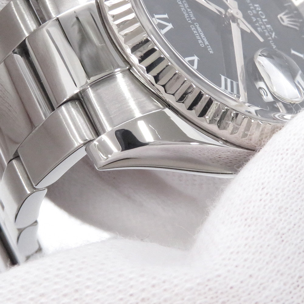 ROLEX Datejust W34mm Stainless Steel K18WG Black Dial115234