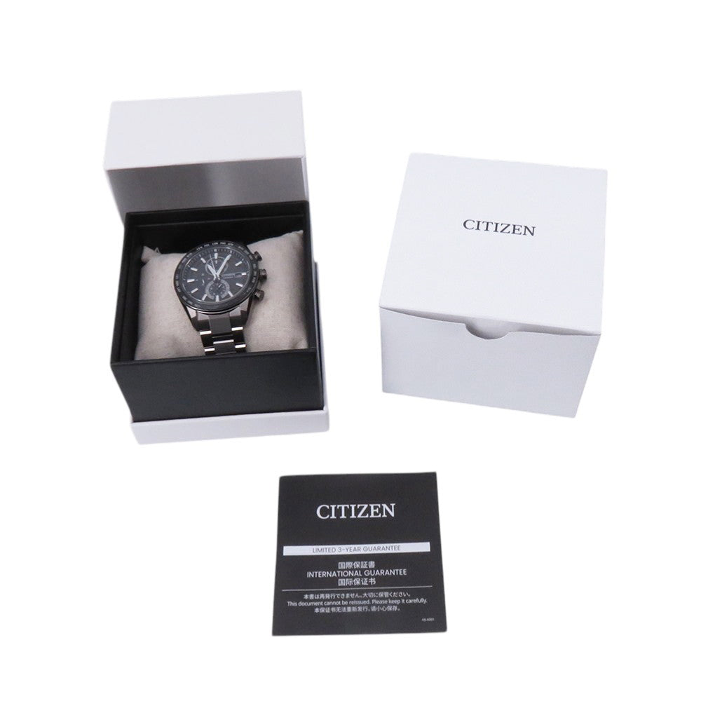 CITIZEN Attesa Act Line Sapphire Bezel Eco-Drive Solar Powered Radio-Controlled Watch W42mm TI Black DialAT8295-56E