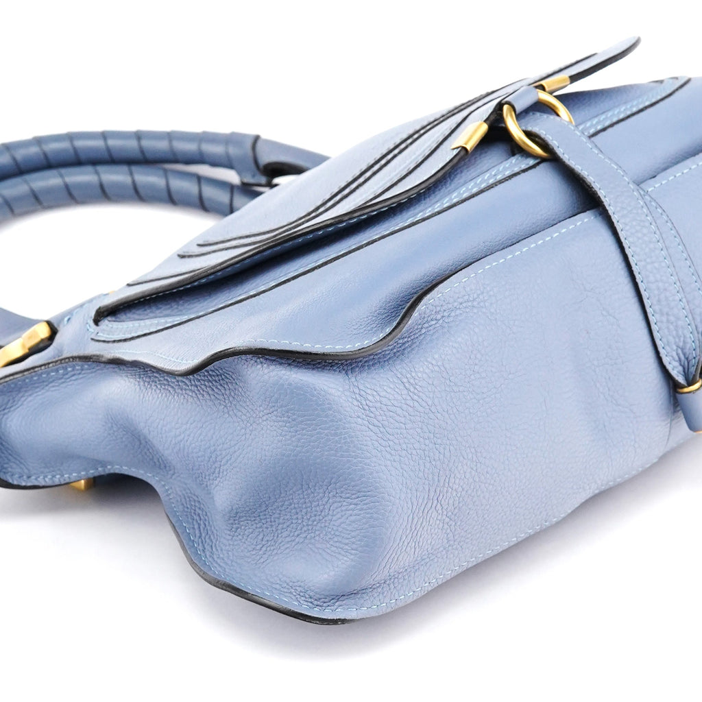 Light Blue Leather Marcie 2-Way Bag