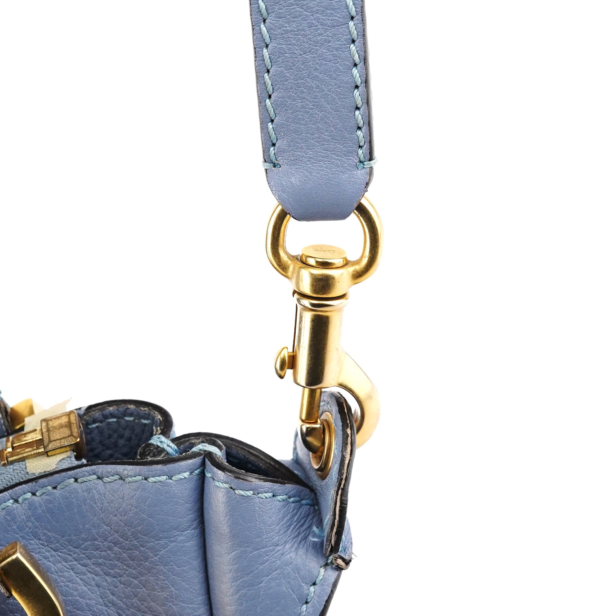 Light Blue Leather Marcie 2-Way Bag