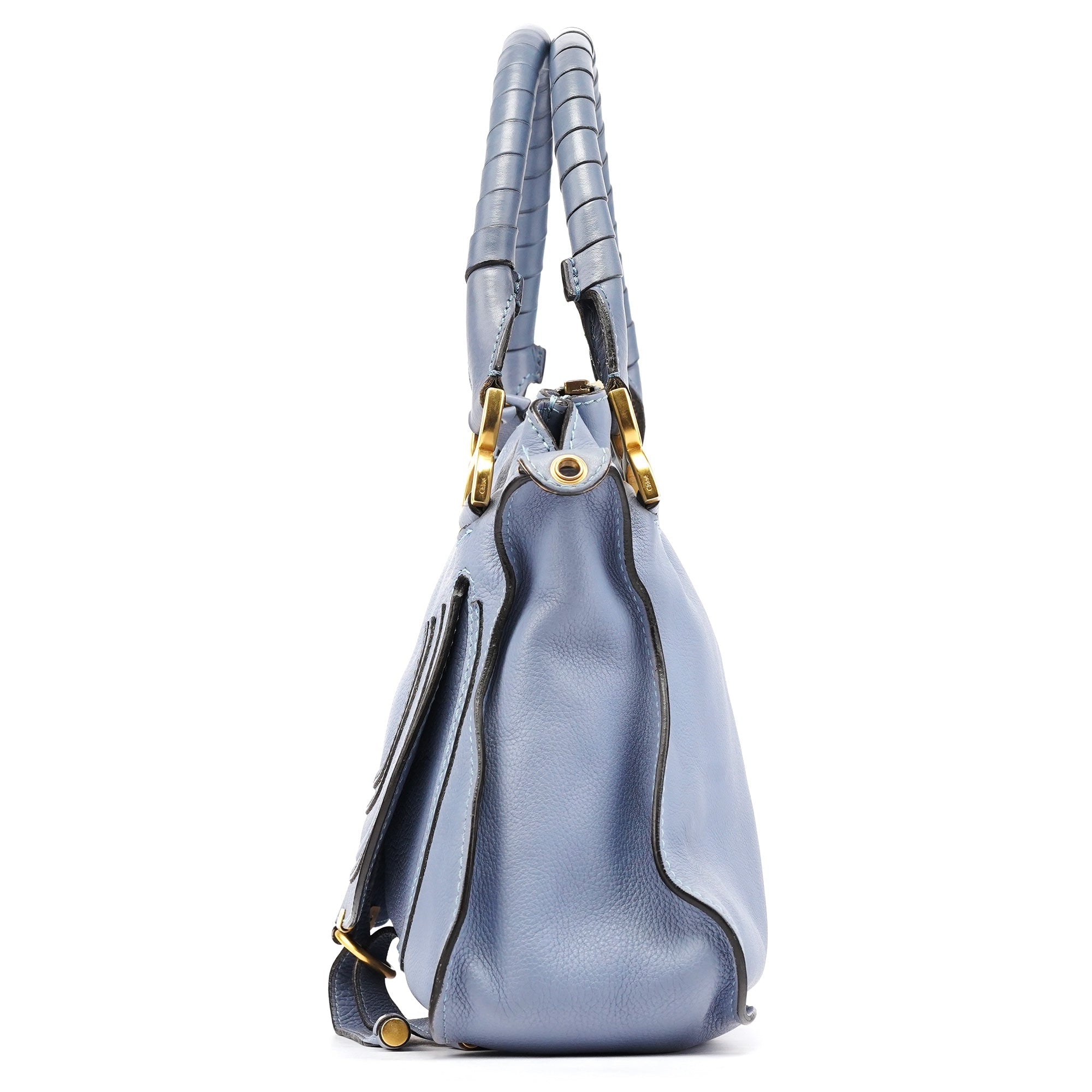 Light Blue Leather Marcie 2-Way Bag