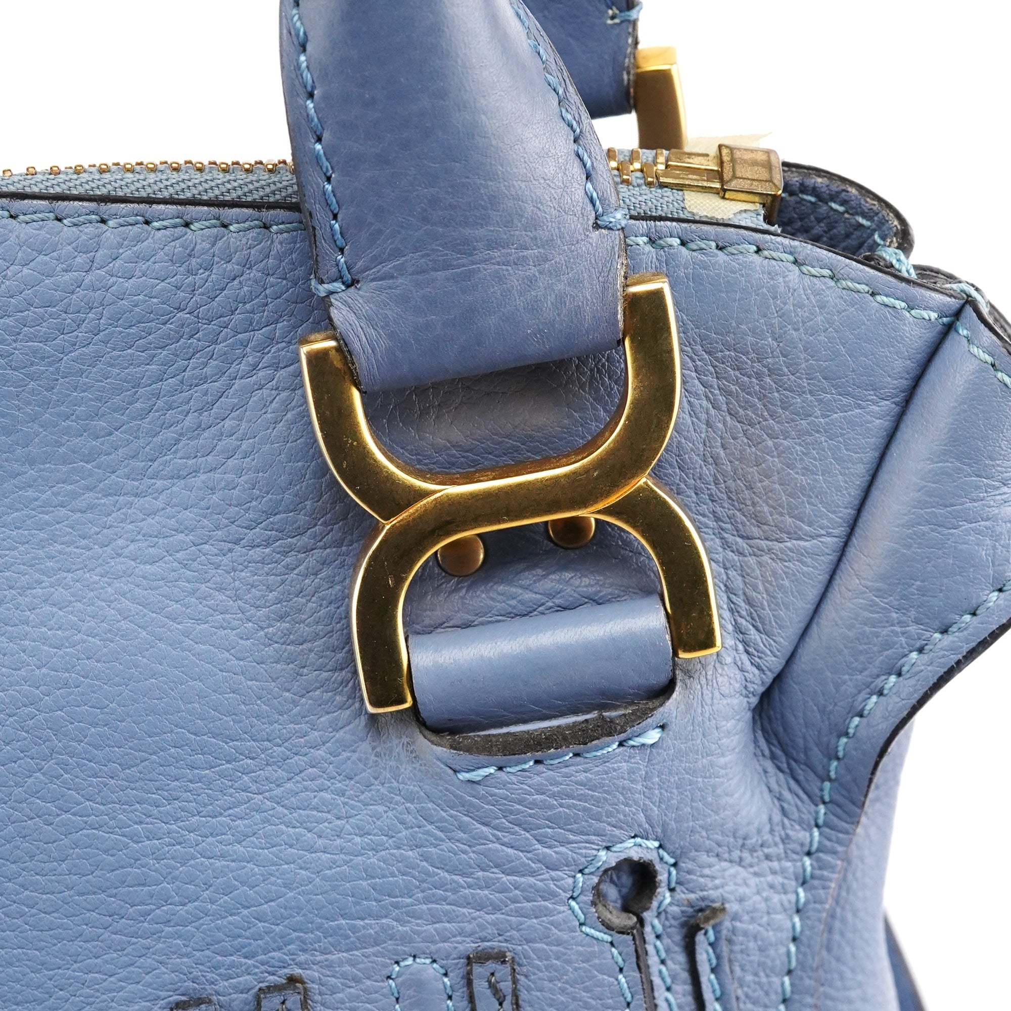 Light Blue Leather Marcie 2-Way Bag