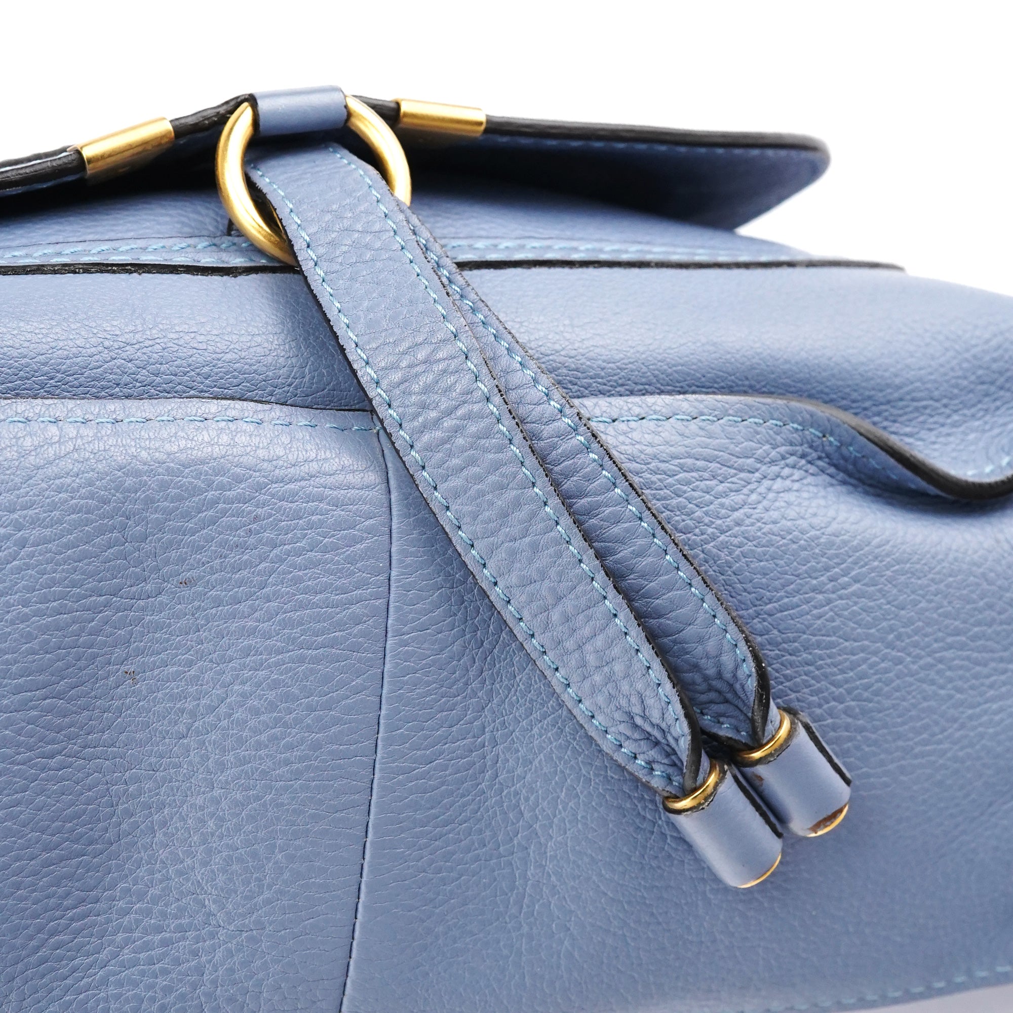 Light Blue Leather Marcie 2-Way Bag