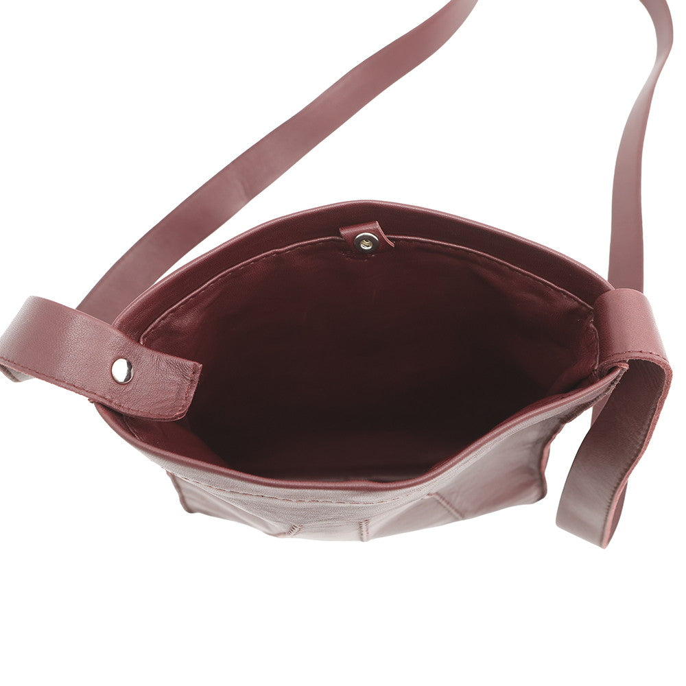 HERMES Tudu Shoulder Bag Bordeaux Leather