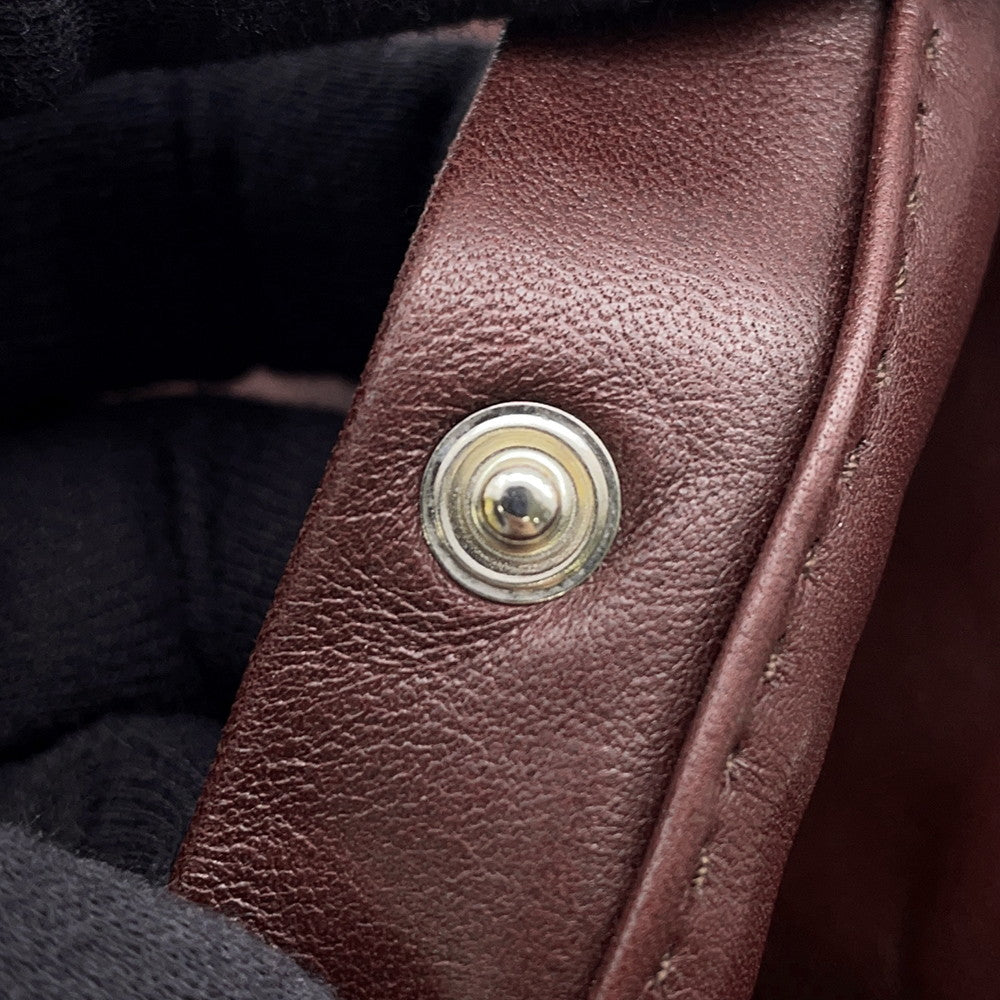 HERMES Tudu Shoulder Bag Bordeaux Leather