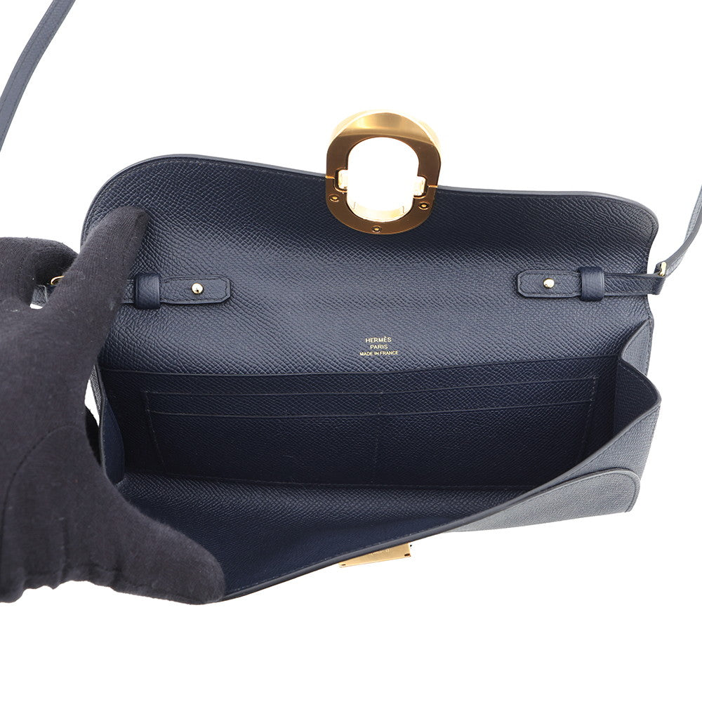 HERMES Chaine d'Ancre Too Go Blue Indigo Epsom