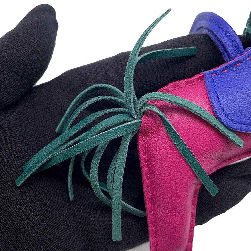 HERMES Rodeo Rose Purple/Blue Electric/Malachite Lambskin Size MM