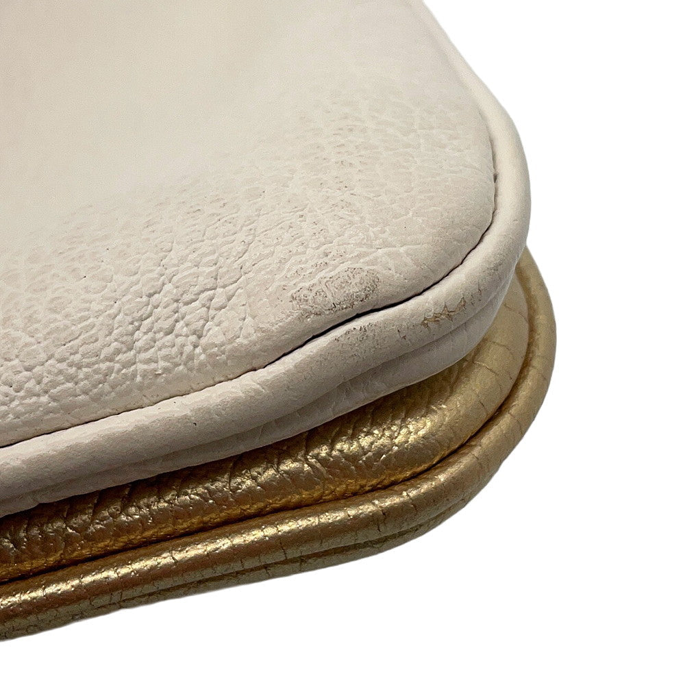 MIUMIU ChainShoulder Bag White/Gold Leather