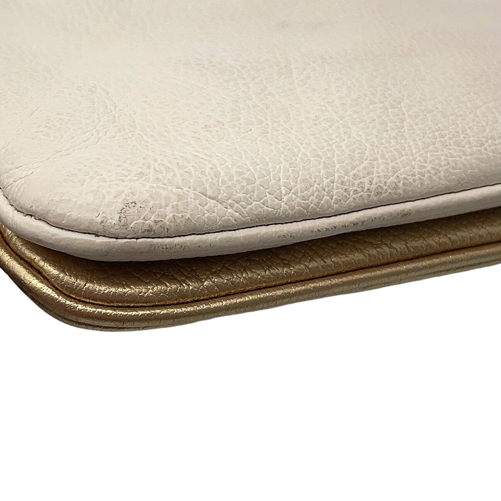 MIUMIU ChainShoulder Bag White/Gold Leather