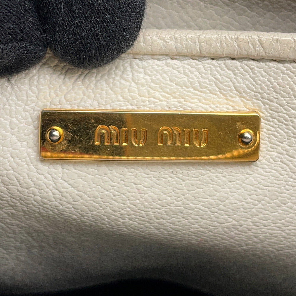 MIUMIU ChainShoulder Bag White/Gold Leather
