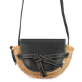 LOEWE Gate Shoulder Bag Black/Natural329.13.U62 Raffia Leather Size Mini