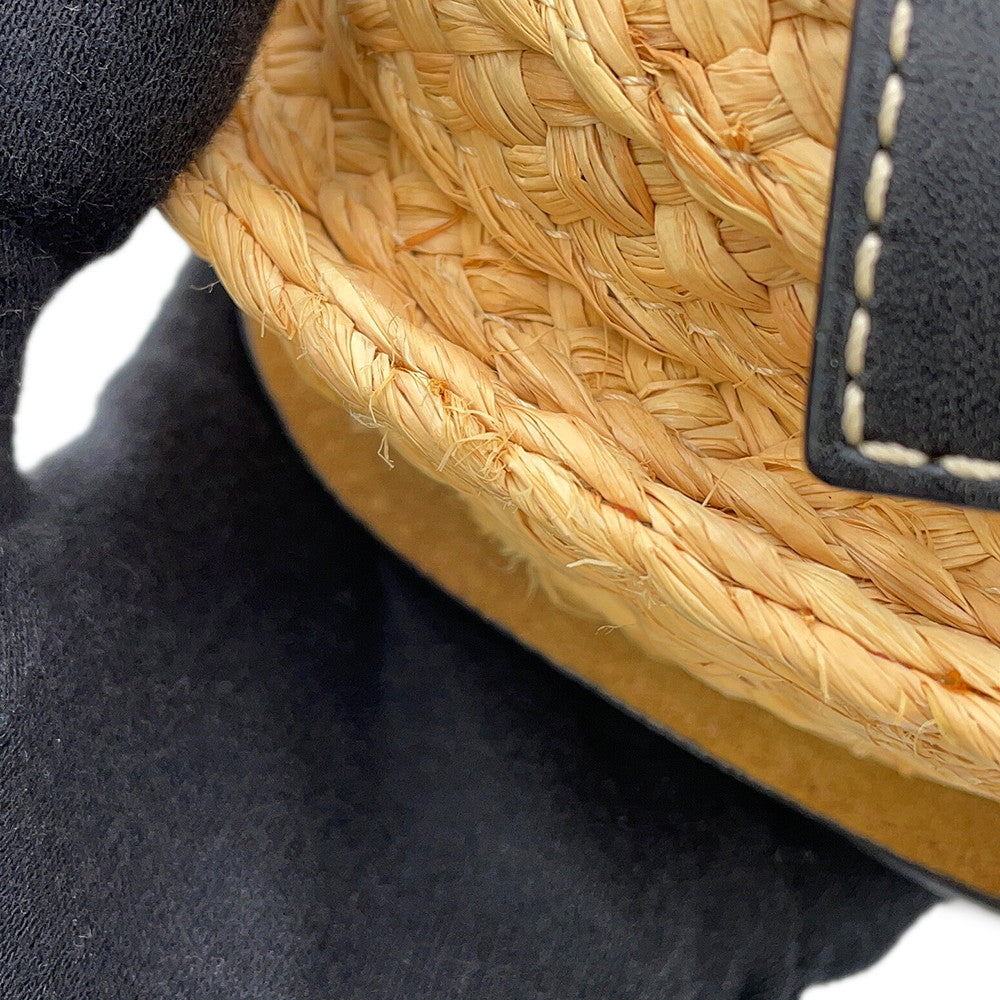 LOEWE Gate Shoulder Bag Black/Natural329.13.U62 Raffia Leather Size Mini