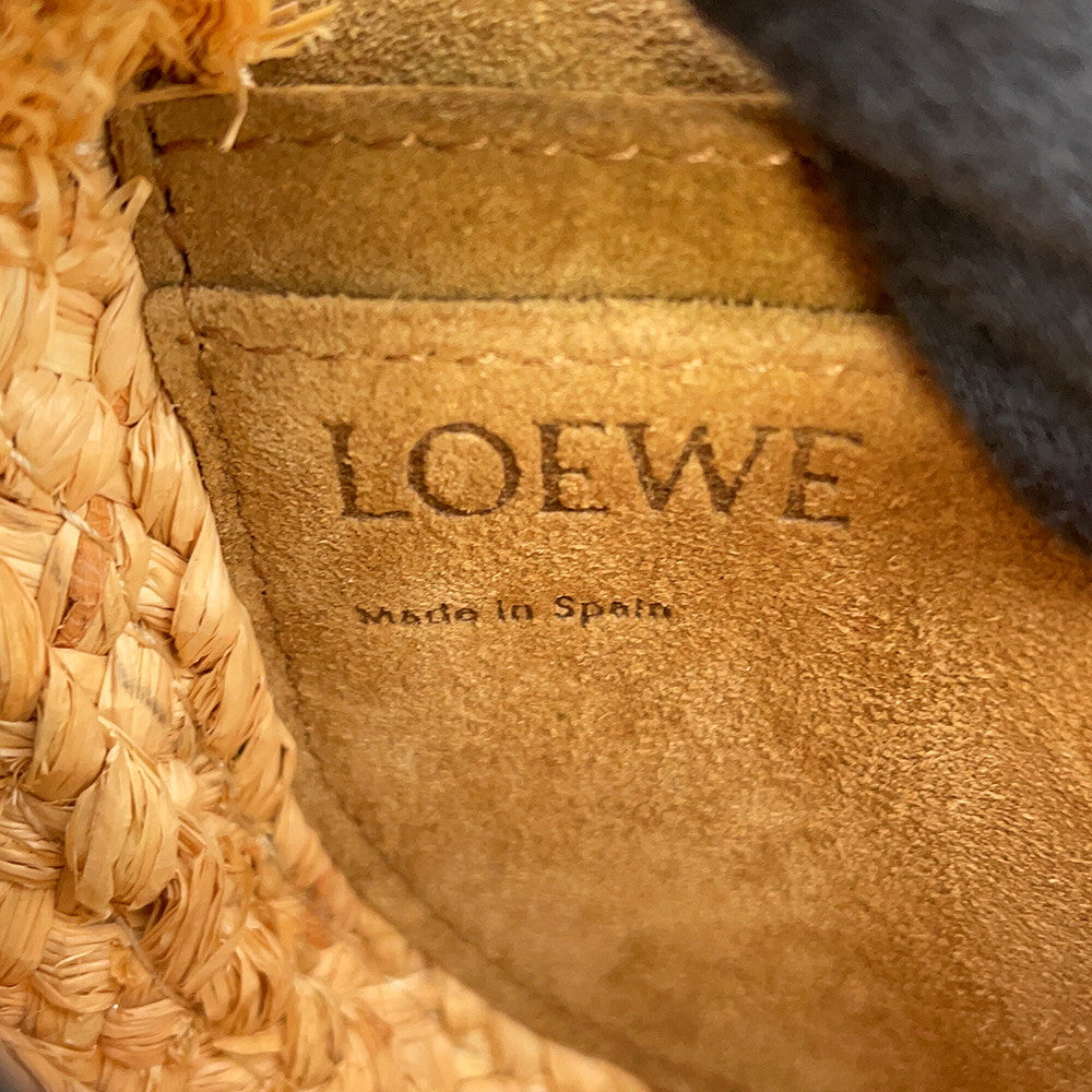 LOEWE Gate Shoulder Bag Black/Natural329.13.U62 Raffia Leather Size Mini