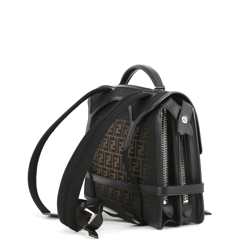 FENDI Peekaboo I See You Gradation Zucca Khaki/Black7VA599 Canvas Leather