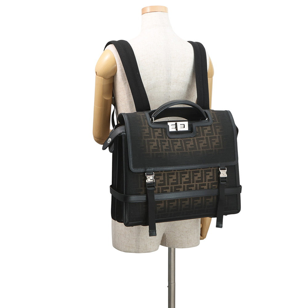 FENDI Peekaboo I See You Gradation Zucca Khaki/Black7VA599 Canvas Leather