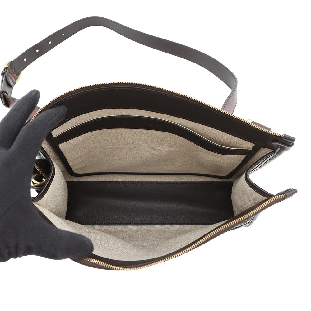 Berluti Musette Toile Marbouf Messenger Bag Brown Leather