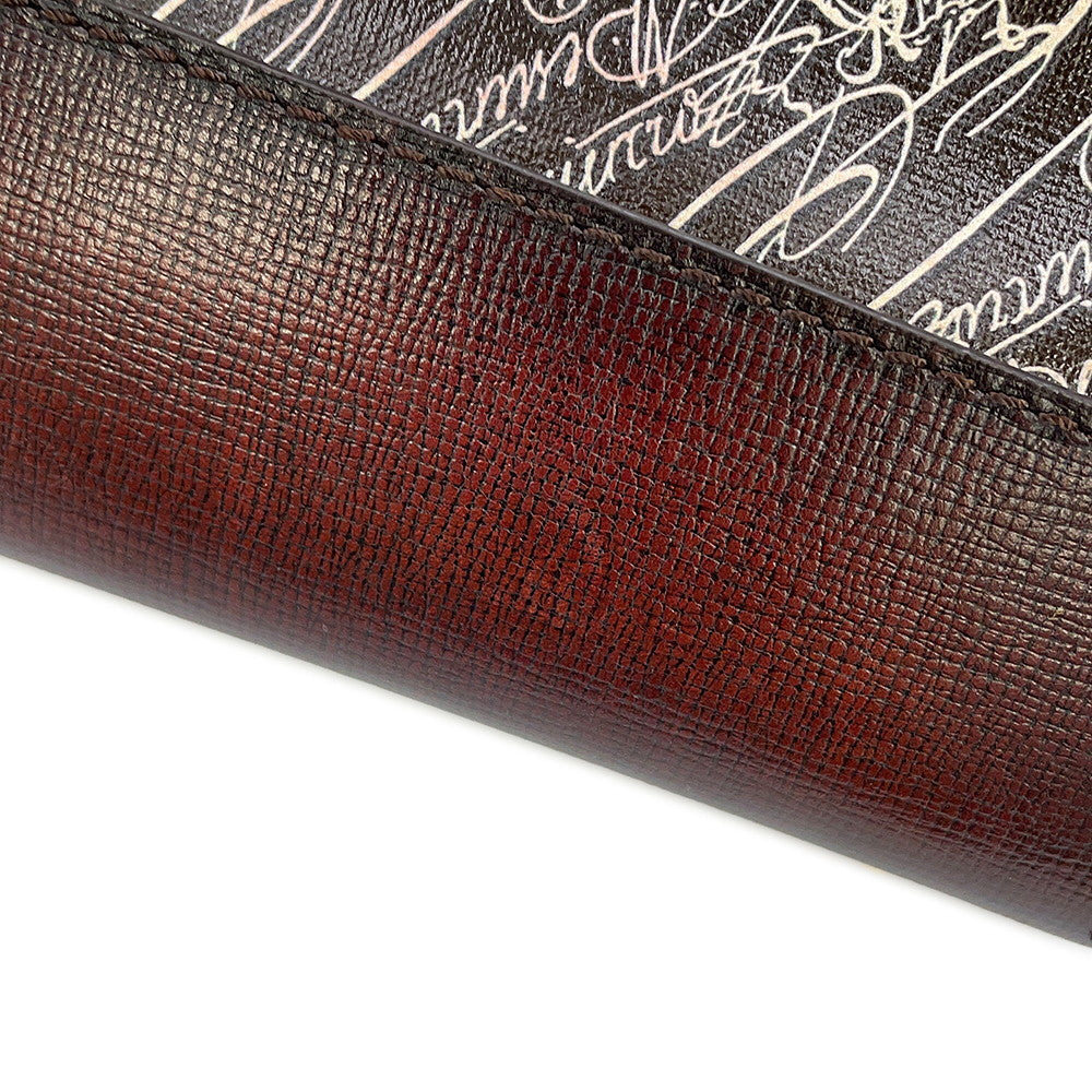 Berluti Musette Toile Marbouf Messenger Bag Brown Leather
