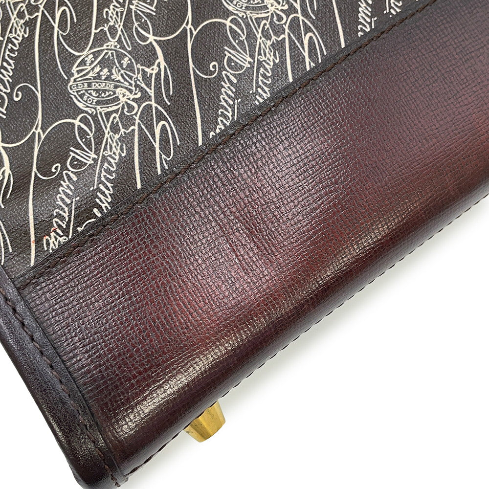 Berluti Musette Toile Marbouf Messenger Bag Brown Leather