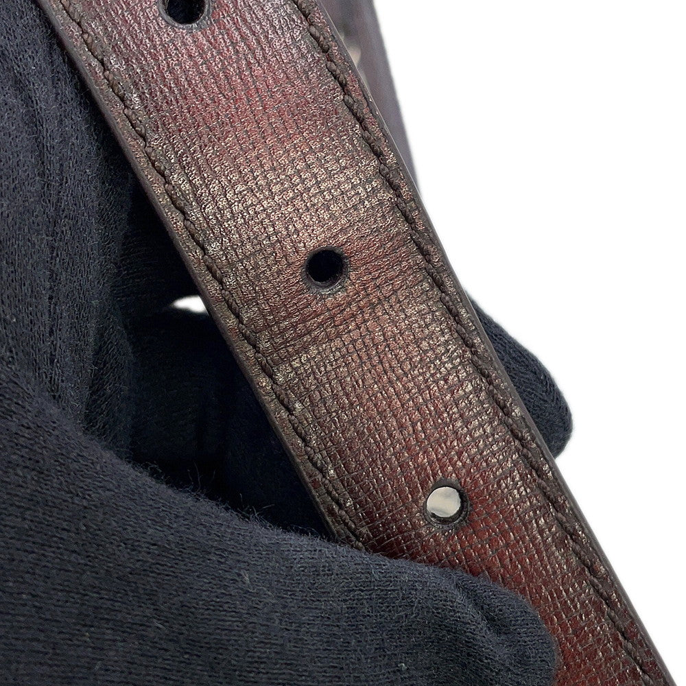 Berluti Musette Toile Marbouf Messenger Bag Brown Leather