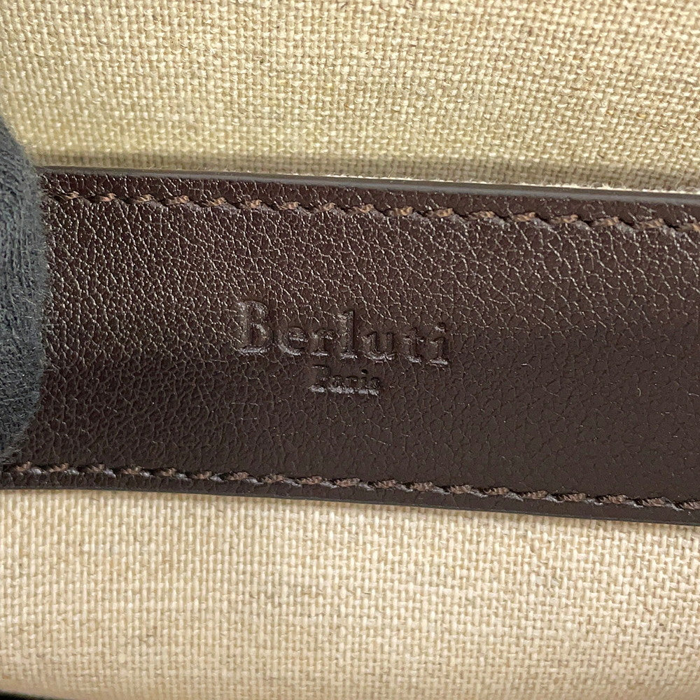Berluti Musette Toile Marbouf Messenger Bag Brown Leather