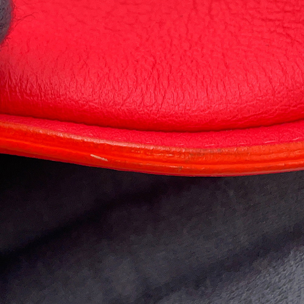 Delvaux Bread Shoulder Bag Red Leather