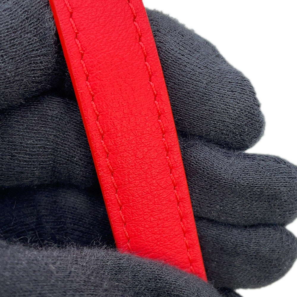 Delvaux Bread Shoulder Bag Red Leather
