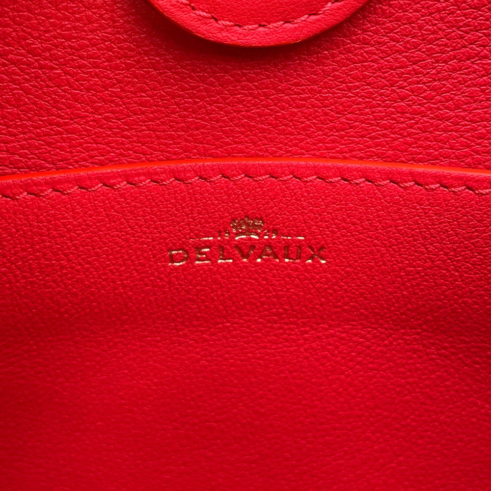 Delvaux Bread Shoulder Bag Red Leather