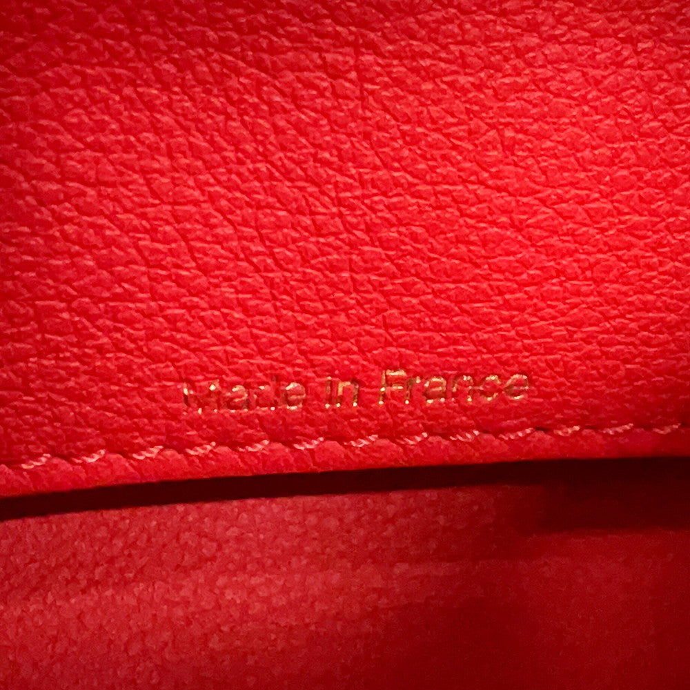 Delvaux Bread Shoulder Bag Red Leather
