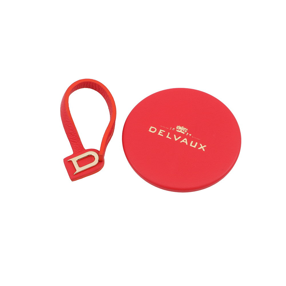 Delvaux Bread Shoulder Bag Red Leather
