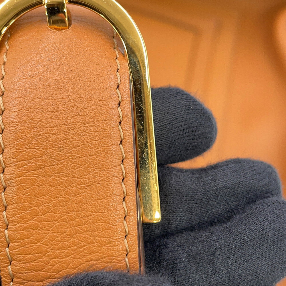 Delvaux Pan Serpique Shoulder Bag Brown Leather