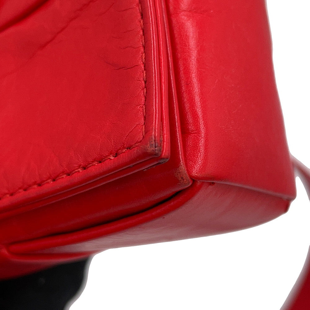 Bottega Veneta Maxi INTRECCIATO Shoulder Bag Red Leather