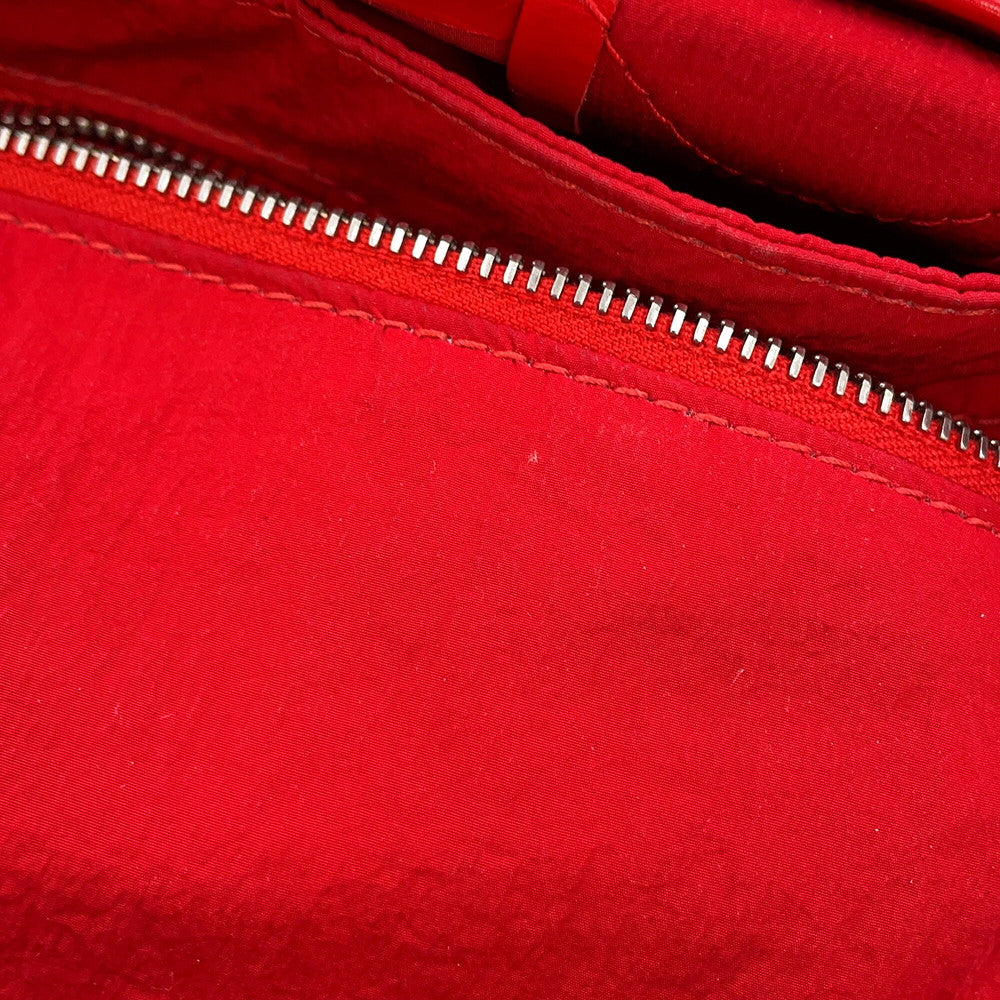Bottega Veneta Maxi INTRECCIATO Shoulder Bag Red Leather