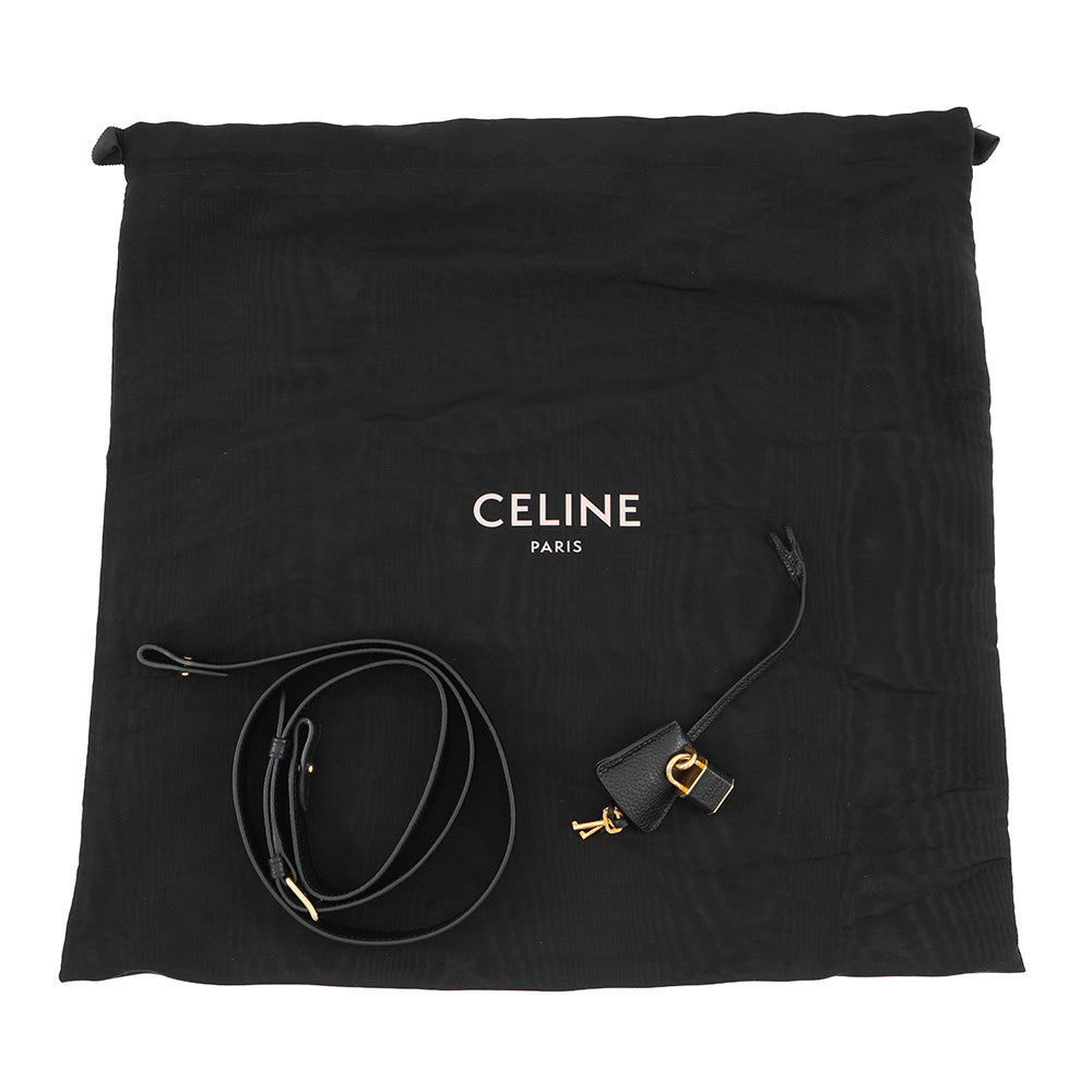 CELINE Cabas de France 2-way Bag Black192663CRE.38NO Grained CalfLeather Size Medium