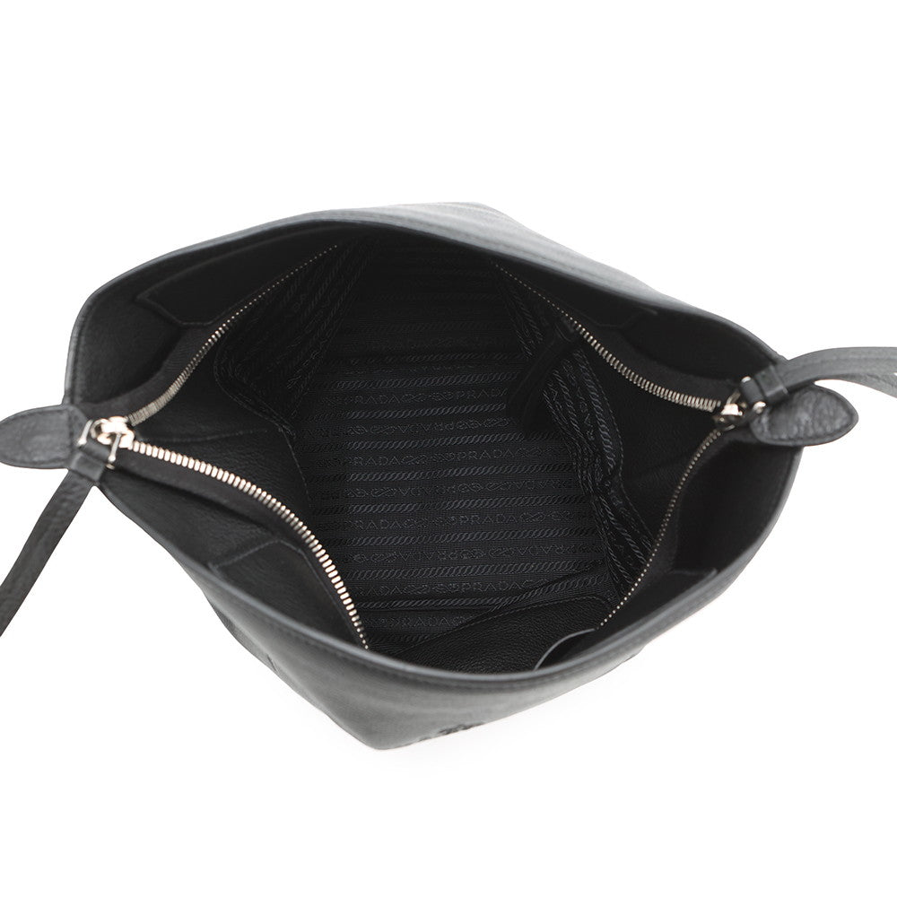 PRADA Vitello Phoenix Shoulder Bag Black1BE057_2E8K_F0002 Leather