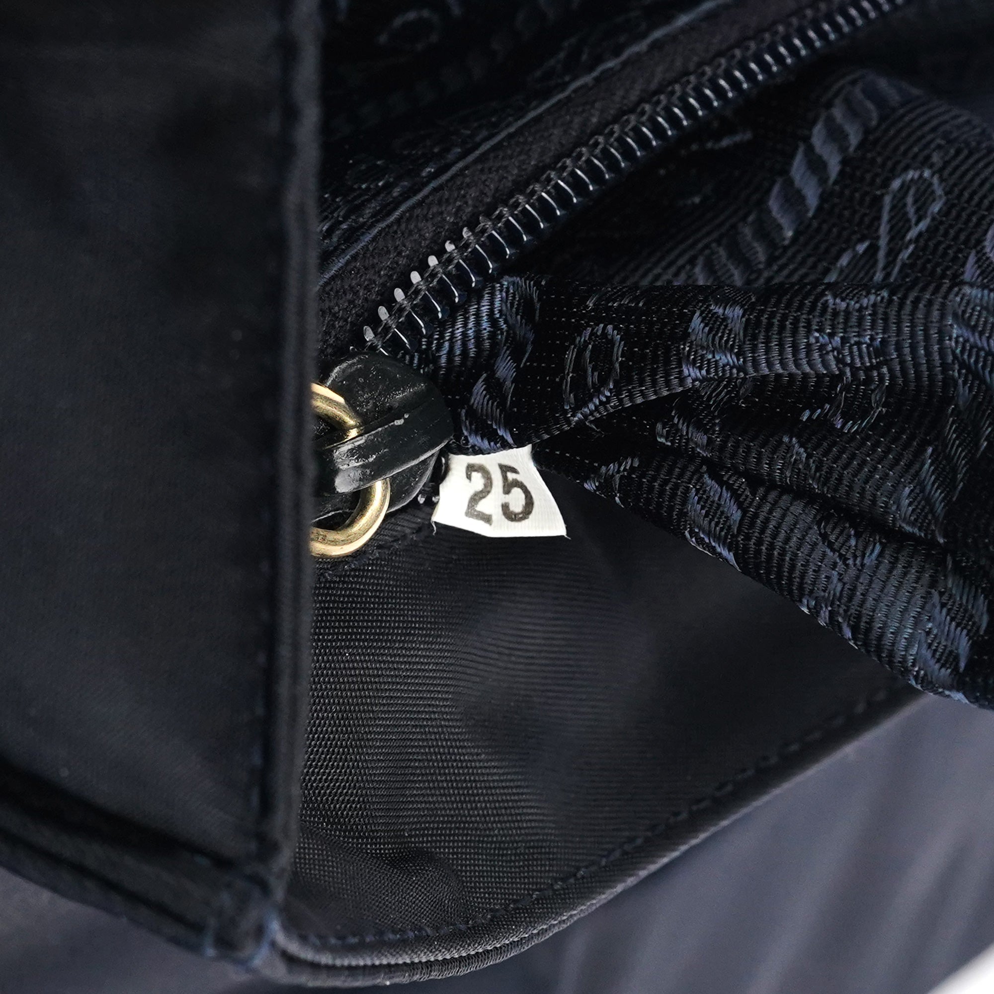 Navy Tessuto Metallo Nylon Top Handle Bag
