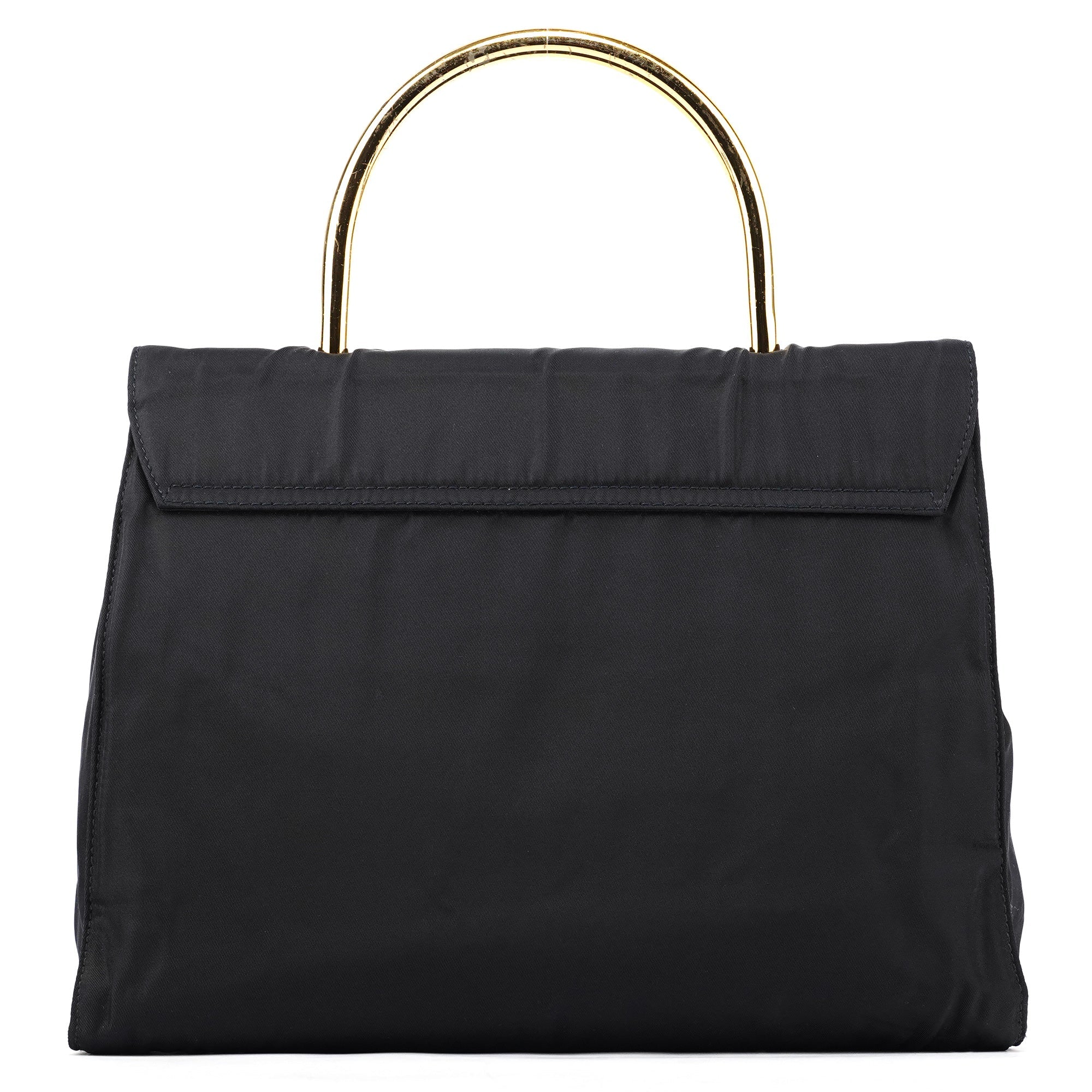 Navy Tessuto Metallo Nylon Top Handle Bag