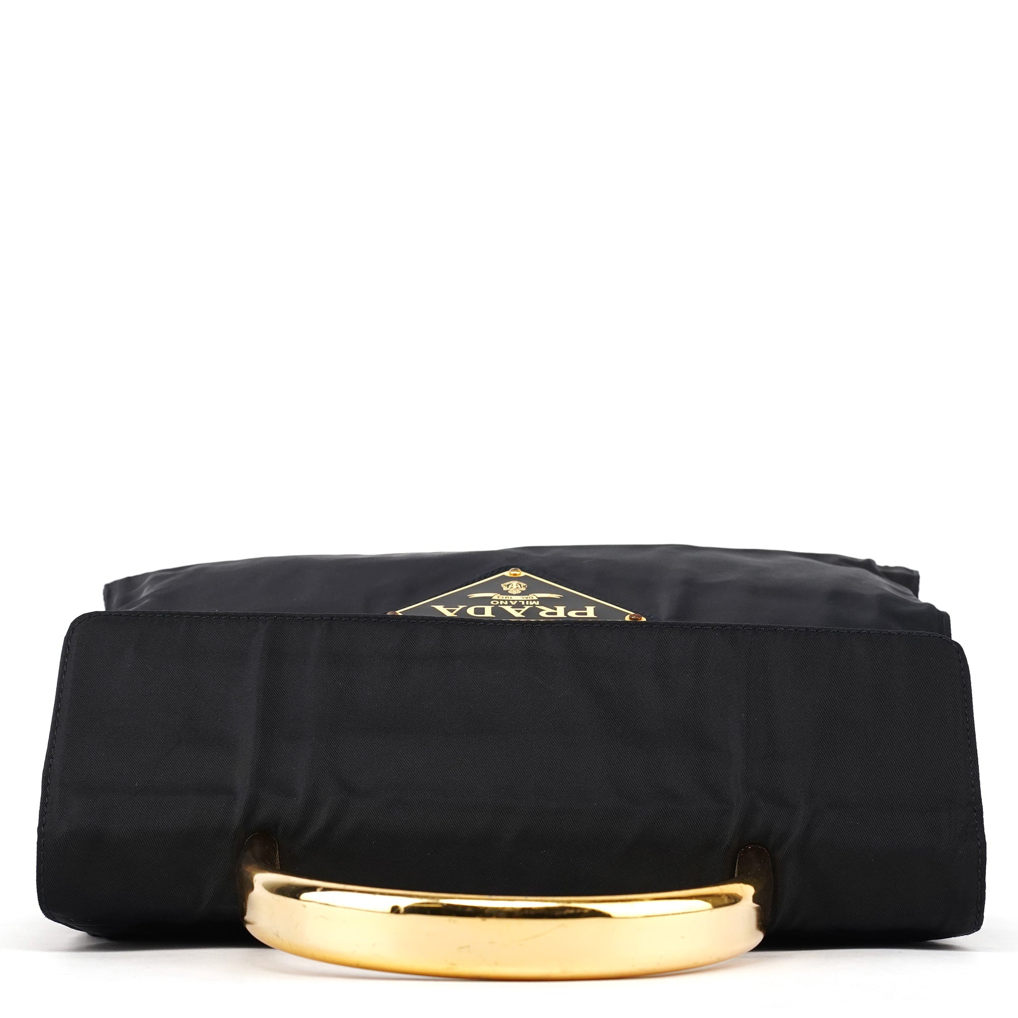 Navy Tessuto Metallo Nylon Top Handle Bag