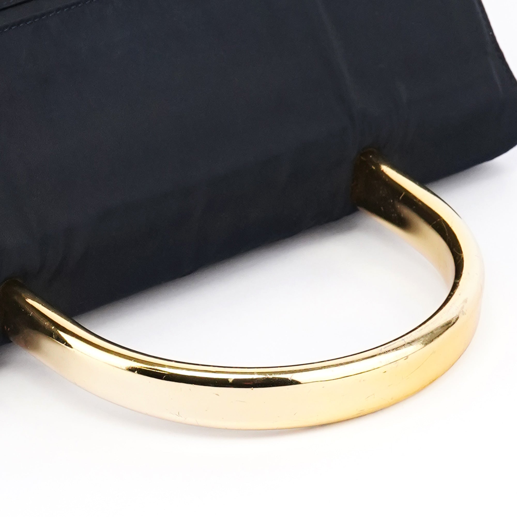Navy Tessuto Metallo Nylon Top Handle Bag