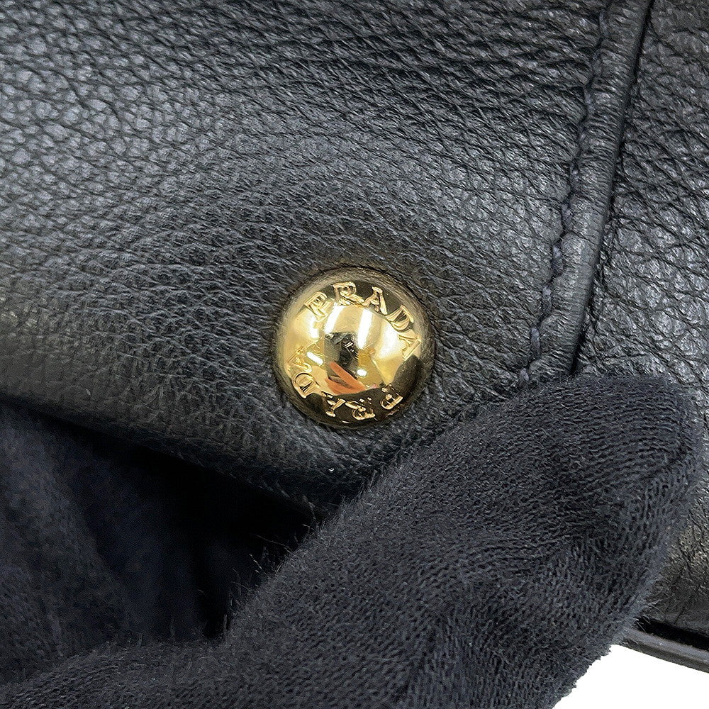 PRADA Logo Handbag Black1BG533_2CYS_F0002_V_OOO Soft Grain Leather Size Medium