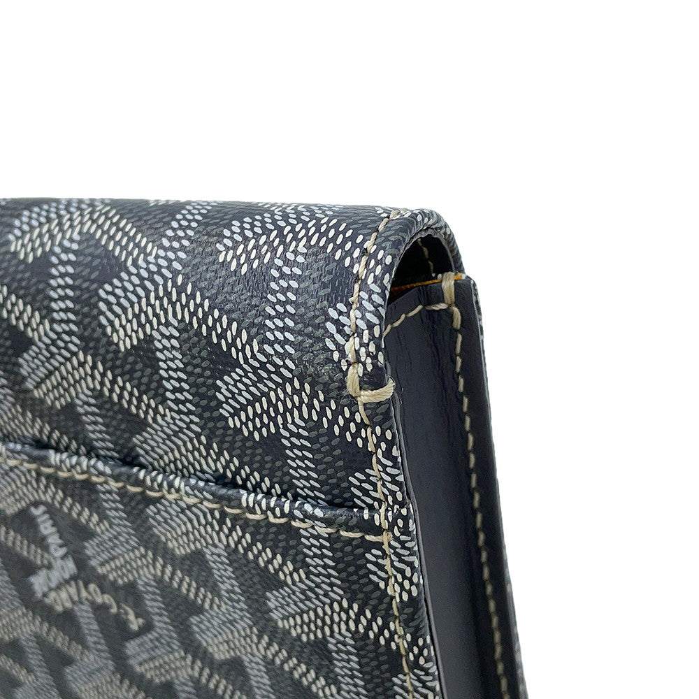 GOYARD Monte Carlo Clutch Bag Gray PVC Leather