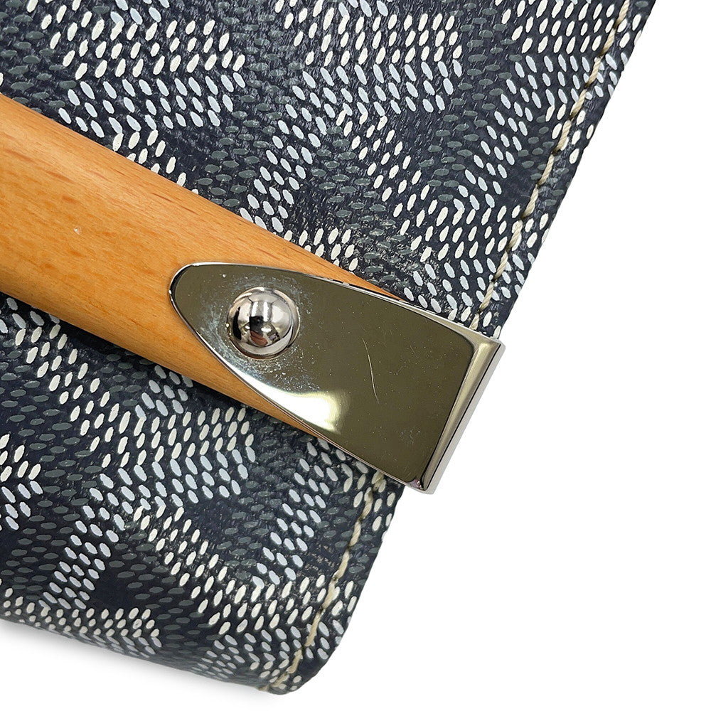 GOYARD Monte Carlo Clutch Bag Gray PVC Leather
