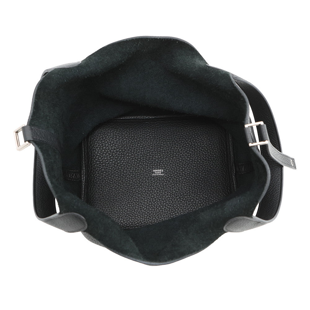 HERMES Picotin Lock Black Taurillon Clemence Size MM