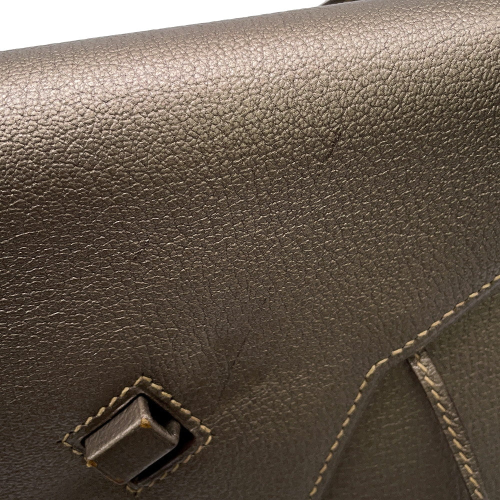 HERMES Envelope Shoulder Bag Gold Chevre Myzore Goatskin