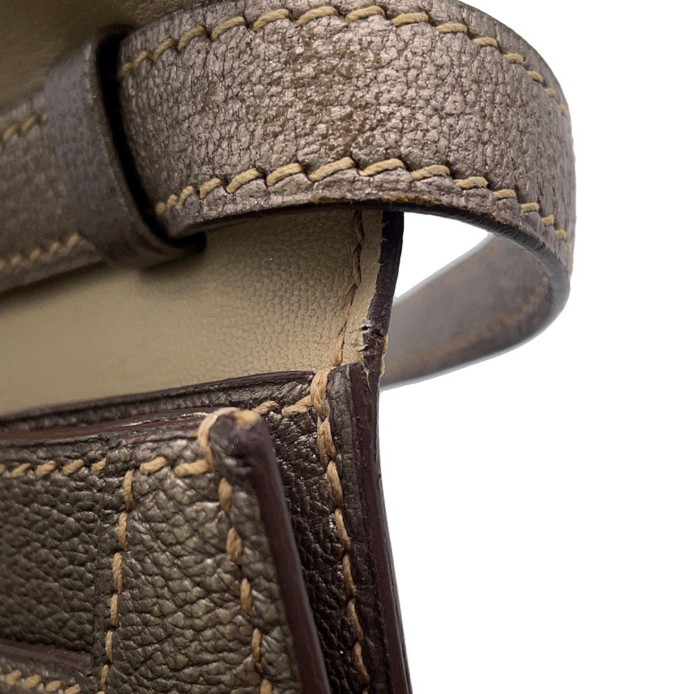 HERMES Envelope Shoulder Bag Gold Chevre Myzore Goatskin