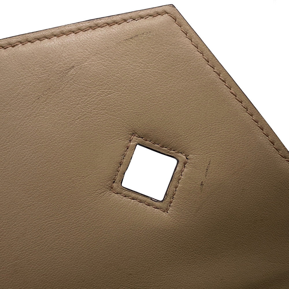 HERMES Envelope Shoulder Bag Gold Chevre Myzore Goatskin