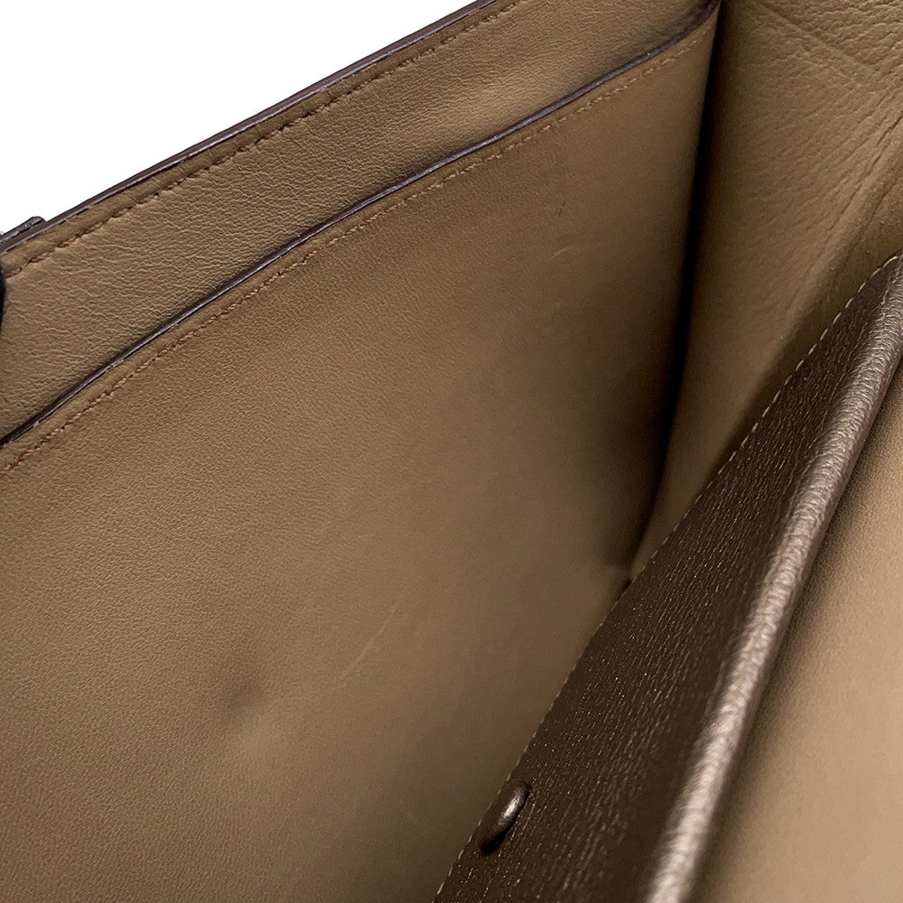 HERMES Envelope Shoulder Bag Gold Chevre Myzore Goatskin