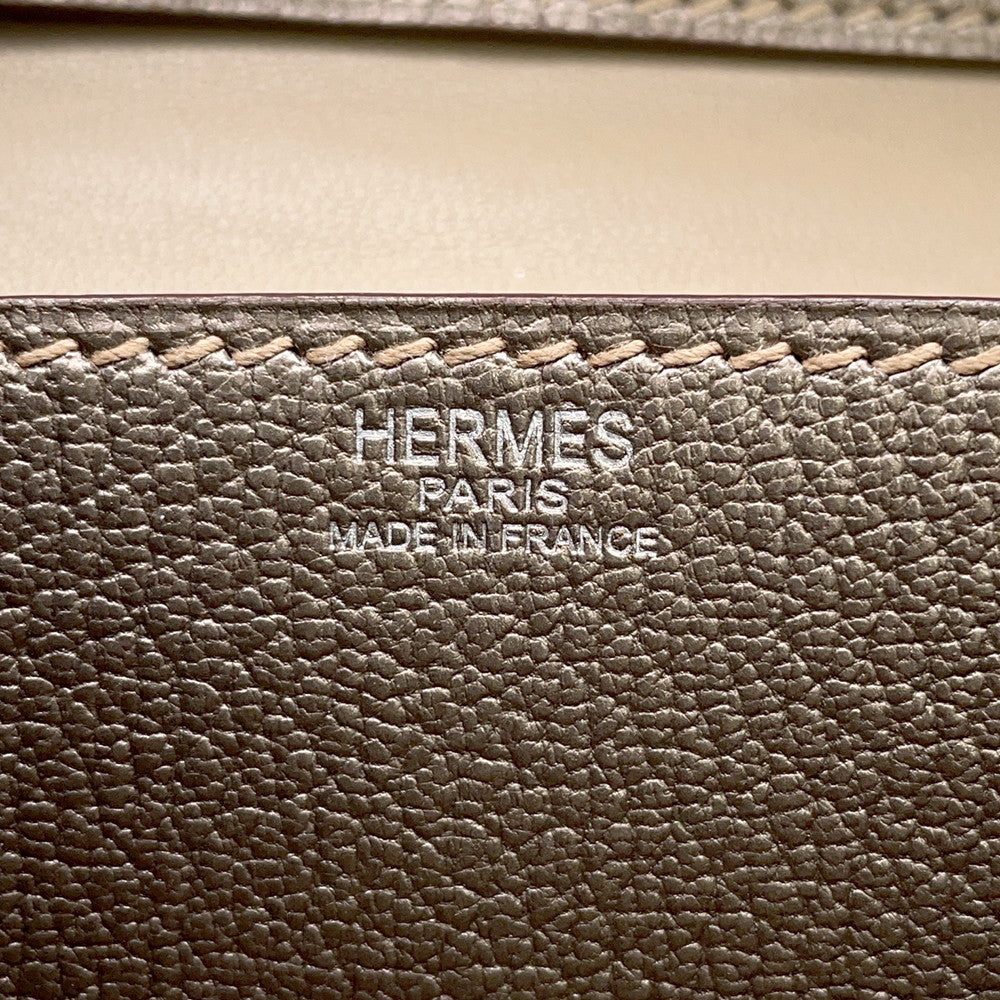 HERMES Envelope Shoulder Bag Gold Chevre Myzore Goatskin