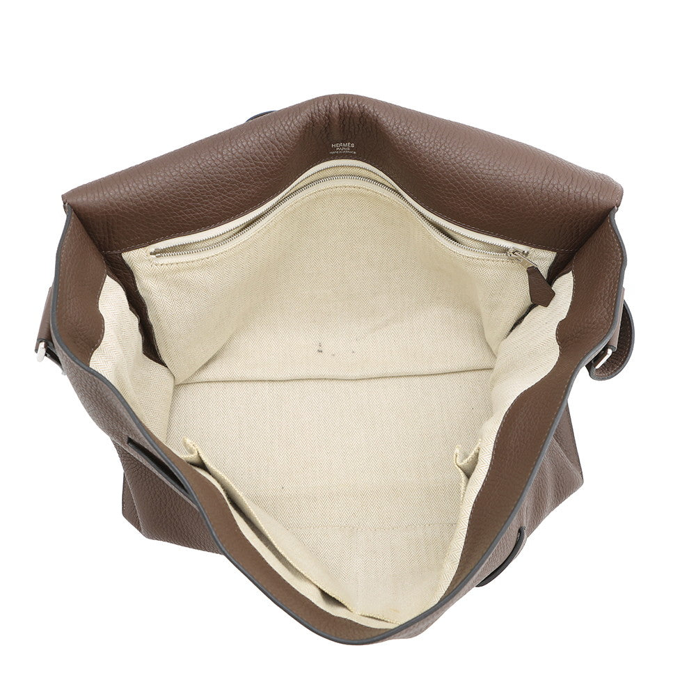 HERMES Sack Alfred Taupe Grey Taurillon Clemence Size 35