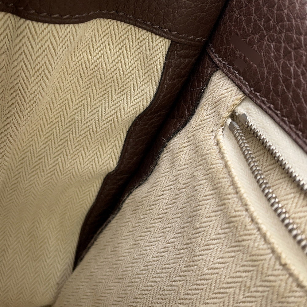 HERMES Sack Alfred Taupe Grey Taurillon Clemence Size 35