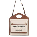 BURBERRY Pocket Bag 2WAY Bag Natural/Malt Brown8039362 Canvas Leather Size Medium